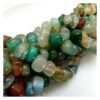Agate0008- 1 STRAND 9MM TUMBLE CUBE BROWN GREEN NATURAL AGATE BEADS