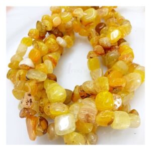 Agate0012- 1 STRAND 10MM TUMBLE CUBE YELLOW NATURAL AGATE BEADS