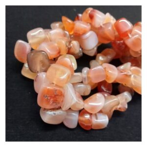 Agate0005- 1 STRAND 16MM TUMBLE CUBE ORANGE & PEACH NATURAL AGATE BEADS