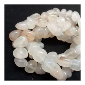 Agate0006- 1 STRAND 12MM TUMBLE CUBE WHITE NATURAL AGATE BEADS