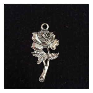 OXIS0003- 4 PCS PACK OF SILVER ROSE GERMAN SILVER PENDANT