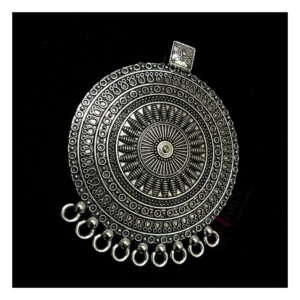 OXIS0010- 2 PCS PACK OF SILVER LARGE SIZE GERMAN SILVER PENDANT