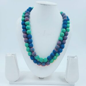 2layertassel0003- 1 PC MIX BLUE GREEN  PACK OF TWO LAYER TASSEL