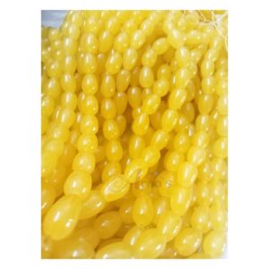 DRGLASS0001- YELLOW DROP SHAPE 12/8MM GLASS BEADS