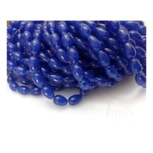 DRGLASS0004- DARK BLUE DROP SHAPE 12/8MM GLASS BEADS