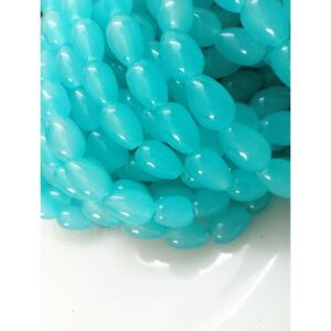 DRGLASS0005- LIGHT BLUE DROP SHAPE 12/8MM GLASS BEADS