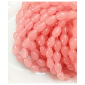 RGLASS0006- LIGHT PINK DROP SHAPE 12/8MM GLASS BEADS