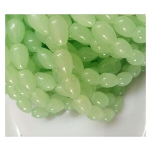 RGLASS0010- MINT GREEN DROP SHAPE 12/8MM GLASS BEADS
