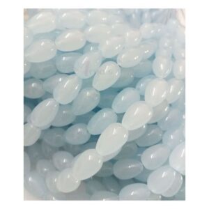 DRGLASS0012- POWDER BLUE DROP SHAPE 12/8MM GLASS BEADS