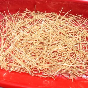 FINDINGS0016- 136 PCS GOLDEN METAL HEADPIN FOR JEWELLERY MAKING- 25 GRAMS PACK