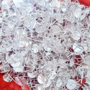 FINDINGS0011- 160 PCS SILVER METAL 8 MM BIG STUD PIN FOR JEWELLERY MAKING- 25 GRAMS PACK