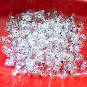 FINDINGS0021- 197 PCS SILVER METAL EARRING BACK STOPPERS FOR JEWELLERY MAKING- 25 GRAMS PACK