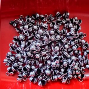 FINDINGS0026- 50 PCS ANTIQUE SILVER METAL GHUNGROO | FATA GHUNGROO FOR JEWELLERY MAKING- 25 GRAMS PACK