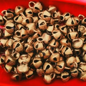 FINDINGS0027- 10 PCS PACK OF BRASS GHUNGROO /DANCING GHUNGROO BELLS FOR ANKLETS/JEWELLERY MAKING/ CRAFTING
