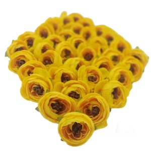 FLOWER0001- 6 PCS PACK DARK YELLOW PEONY FLOWER
