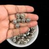 OXIBEADS0008- 50 GM PACK OF ROUND GERMAN SILVER METAL BEADS