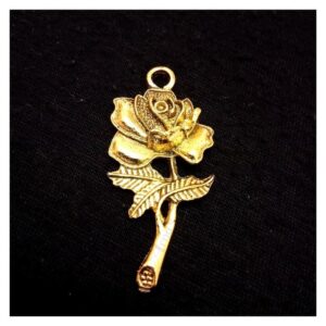 OXIG0003- 3 PCS PACK OF GOLD FLOWER GERMAN SILVER PENDANT