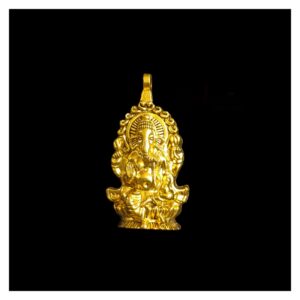 OXIG0013 -2 PCS PACK OF GOLDEN GANAPATI GERMAN SILVER PENDANT