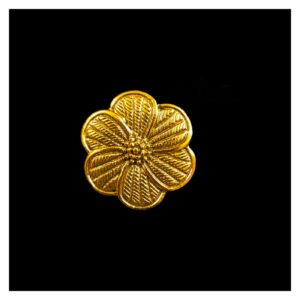 OXIG0015- 4PCS PACK OF GOLDEN FLOWER GERMAN SILVER PENDANT