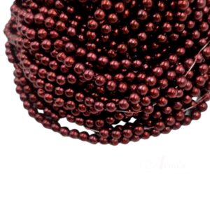 PLASTICBEADS0002- 1PACKET BURNT MAROON 6MM PLASTIC BEADS (50 GM)