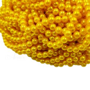 PLASTICBEADS0003- 1PACKET YELLOW 6MM PLASTIC BEADS (50 GM)