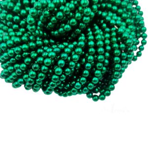 PLASTICBEADS0010- 1PACKET GREEN 6MM PLASTIC BEADS (50 GM)