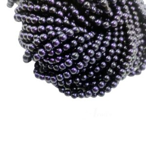 PLASTICBEADS0018- 1PACKET DARK VIOLET 6MM PLASTIC BEADS (50 GM)
