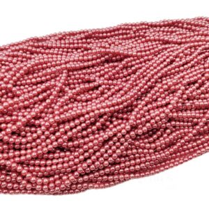 PLASTICBEADS0001- 1PACKET LIGHT MAROON 6MM PLASTIC BEADS (50 GM)