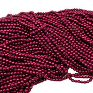 PLASTICBEADS0007- 1PACKET ROSE RED 6MM PLASTIC BEADS (50 GM)