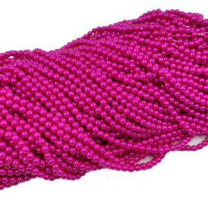 PLASTICBEADS0009- 1PACKET PINK 6MM PLASTIC BEADS (50 GM)