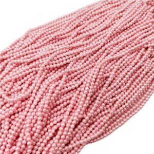 PLASTICBEADS0016- 1PACKET ROSE PINK 6MM PLASTIC BEADS (50 GM)