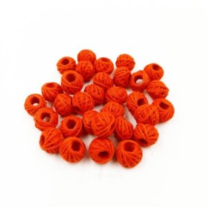 COTTONBALL01- 1 PACK OF ORANGE HANDMADE COTTON THREAD BALL FOR JEWELLERY MAKING- (APPROX. 100 PC)
