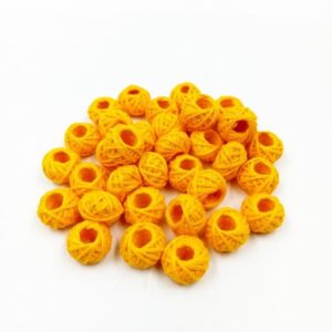COTTONBALL03- 1 PACK OF YELLOW HANDMADE COTTON THREAD BALL FOR JEWELLERY MAKING- (APPROX. 100 PC)
