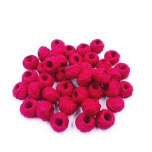 COTTONBALL04- 1 PACK OF DARK PINK HANDMADE COTTON THREAD BALL FOR JEWELLERY MAKING- (APPROX. 100 PC)