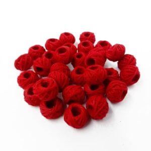COTTONBALL07- 1 PACK OF RED HANDMADE COTTON THREAD BALL FOR JEWELLERY MAKING- (APPROX. 100 PC)