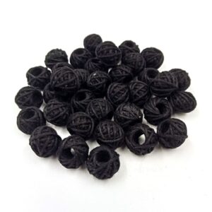 COTTONBALL08- 1 PACK OF BLACK HANDMADE COTTON THREAD BALL FOR JEWELLERY MAKING- (APPROX. 100 PC)