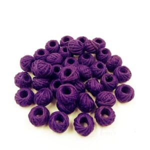 COTTONBALL11- 1 PACK OF PURPLE HANDMADE COTTON THREAD BALL FOR JEWELLERY MAKING- (APPROX. 100 PC)