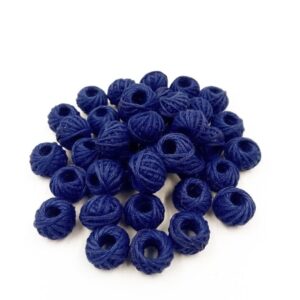 COTTONBALL12- 1 PACK OF DARK BLUE HANDMADE COTTON THREAD BALL FOR JEWELLERY MAKING- (APPROX. 100 PC)