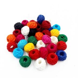COTTONBALL16- 1 PACK OF MULTICOLOUR HANDMADE COTTON THREAD BALL FOR JEWELLERY MAKING- (APPROX. 100 PC)