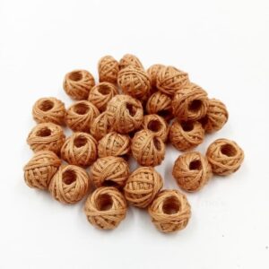 COTTONBALL17- 1 PACK OF BEIGE HANDMADE COTTON THREAD BALL FOR JEWELLERY MAKING- (APPROX. 100 PC)