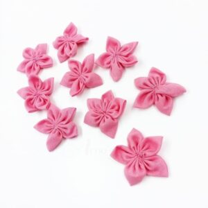 COTTONFLOWER02- ARNAS HANDMADE BABY PINK COTTON FABRIC FLOWER FOR CRAFT AND JEWELLERY MAKING – 10 PCS PACK
