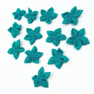 COTTONFLOWER10- ARNAS HANDMADE COBALT BLUE COTTON FABRIC FLOWER FOR CRAFT AND JEWELLERY MAKING – 10 PCS PACK