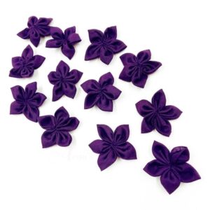 COTTONFLOWER12- ARNAS HANDMADE PURPLE COTTON FABRIC FLOWER FOR CRAFT AND JEWELLERY MAKING – 10 PCS PACK