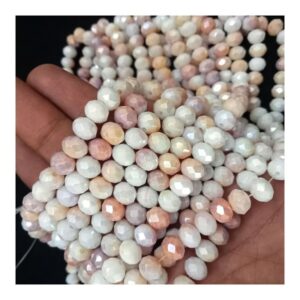 CRYSTAL0002- 1 STRAND 8MM LIGHT PEACH CUT CRYSTAL BEADS