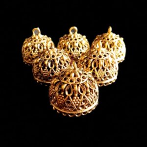 JHUMKAg0001- 3 PAIRS PACK OF GERMAN GOLD | OXIDIZED GOLDEN JHUMKIES FOR EARRING MAKING