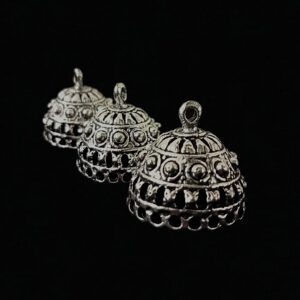 JHUMKAs0014- 3 PAIRS PACK OF GERMAN SILVER | OXIDIZED SILVER JHUMKIES FOR EARRING MAKING
