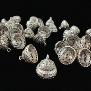 JHUMKAs0016- 3 PAIRS PACK OF GERMAN SILVER | OXIDIZED SILVER JHUMKIES FOR EARRING MAKING