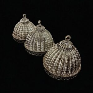 JHUMKAs0020- 2 PAIRS PACK OF GERMAN SILVER | OXIDIZED SILVER JHUMKIES FOR EARRING MAKING