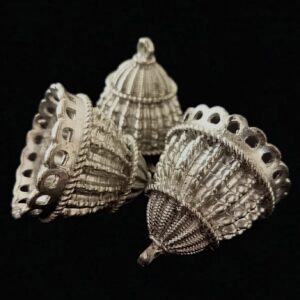 JHUMKAs0004- 3 PAIRS PACK OF GERMAN SILVER | OXIDIZED SILVER JHUMKIES FOR EARRING MAKING