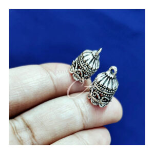 JHUMKAs0007- 5 PAIRS PACK OF GERMAN SILVER | OXIDIZED SILVER JHUMKIES FOR EARRING MAKING